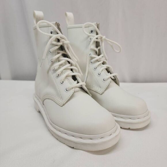 Dr. Martens Doc's Size 5 1460 Mono Smooth Leather Lace Up Boots White B - Picture 1 of 9